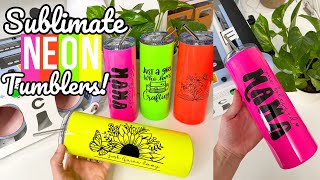 SUBLIMATE NEON TUMBLERS WITH DUAL TUMBLER PRESS [upl. by Sualkin]