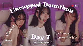 Glittr VOD  041824 — DAY 7 THE UNCAPPED DONOTHON Ban Wheel Debut Trying Rental Valorant [upl. by Erdnaek]