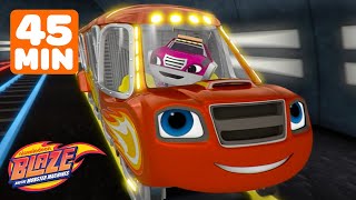 Blaze Transforms into a Subway Train 🚇  45 Minute Compilation  Blaze and the Monster Machines [upl. by Yelekreb]