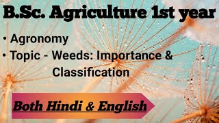 Weeds Importance amp classification  Agronomy  BSc Agri 1st year  Explained in Both amp English [upl. by Everara700]