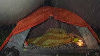 solo camping heavy rain 🌩🌧  relaxing camping heavy rain  rain sounds [upl. by Manley]