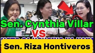 SENATOR CYNTHIA VILLAR VS SENATOR RIZA HONTIVEROS [upl. by Adnovaj]