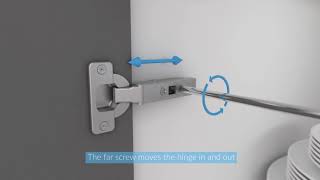 Door Hinge Adjustment  How To Kitchen Advice Video [upl. by Alodi535]