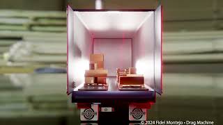 Truck Unloading Mechanism quotDrag Machinequot Patented F Montejo • Animation by JRM Advertising Inc [upl. by Caprice]