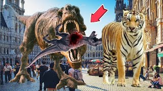 The Real Jurassic World Trex Chase Dinosour Vs Tiger  Dinosour dinosour trex jurassicworld [upl. by Eiramit]