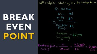 Cost Volume Profit Analysis CVP calculating the Break Even Point [upl. by Nabru390]