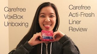 CAREFREE VOXBOX UNBOXING amp ACTIFRESH LINER TO GO REVIEW [upl. by Annod160]