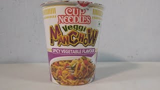 Nissin Cup Noodles Veggi Manchow 70g Review in Hindi [upl. by Euqinahc]