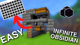 SIMPLE 119 AUTOMATIC OBSIDIAN FARM TUTORIAL in Minecraft Bedrock MCPEXboxPS4SwitchWindows10 [upl. by Llevaj]