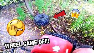 MY WHEEL COMES OFF ATV WHILE RIDING  Suzuki LT230 Motovlog [upl. by Sivi]