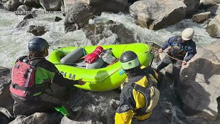 Stranded paddle boarders saved from Rio Grande Canyon near Gorge Bridge [upl. by Aehsel]