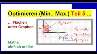 Maximieren  Optimierung  Extremwertaufgaben 5 Flächen unter Graphen [upl. by Gawen304]