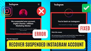 How To Fix Suspended Instagram Account In 2024 [upl. by Ynnej]