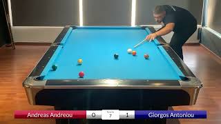 Companeros 2024  Pancyprian 9 ball  Category B  Round 1  Andreas Vs Giorgos [upl. by Ahsier8]