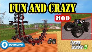 Farming Simulator 17  Fun and Crazy Tools  Amazone CrassHopper and Crazy Seeder 50 M Mod  Link [upl. by Maire]