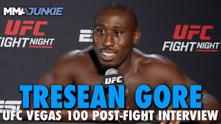 Tresean Gore Responds to Michael Bispings Commentary After Quick Win  UFC Vegas 100 [upl. by Aihtnis]