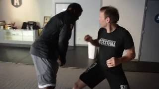 Martin Wheeler training OLB Lamarr Huston  Chicago Bears  Systema [upl. by Chessy]