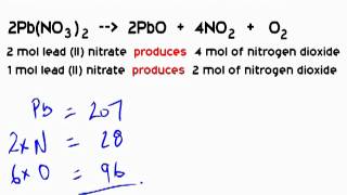 Reacting Mass Calculation Decomposition of Lead II Nitrate [upl. by Bud869]