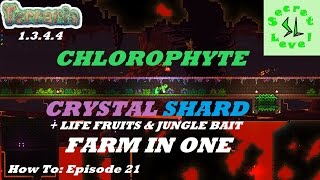 Terraria 1344 HOW TO  Build a Chlorophyte  Crystal Shard Farm  Episode 21 [upl. by Kerekes]