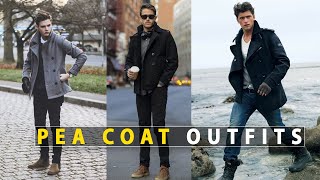 pea coat men  how to style pea coat  mens fashion shorts [upl. by Araz803]