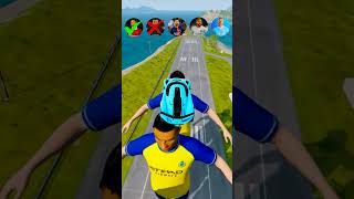 🚘CR7 vs Messi vs Mbappe vs Neymar vs Ronaldo Characters ⚽️beamngdrive simulator shorts football [upl. by Aerua]