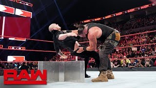 Braun Strowman amp Kurt Angle vs Baron Corbin amp Drew McIntyre Raw Feb 4 2019 [upl. by Snowber197]