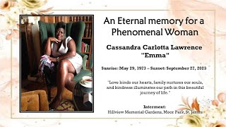 CELEBRATORY THANKSGIVING SERVICE FOR THE LIFE OF CASSANDRA CARLOTTA LAWRENCE [upl. by Nerw]