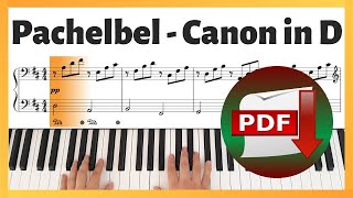 Pachelbel  Canon in D Major  Piano Sheet Music  Piano Tutorial  Piano Pieces For [upl. by Rolo717]