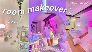 EXTREME ROOM MAKEOVER  TOUR aestheticpinterest inspired [upl. by Anawit474]