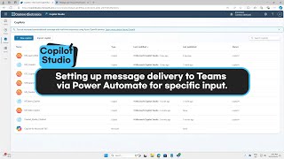 Copilot Studio Setting up message delivery to Teams via Power Automate for specific input [upl. by Aneahs]