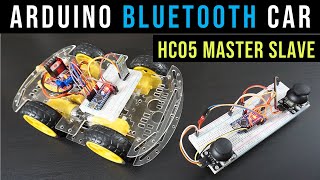 Arduino Bluetooth Car using HC05 MasterSlave Transmitter Receiver  DIY 🔥 [upl. by Mauchi]