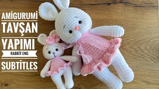 Amigurumi Tavşan Yapımı💕📣 12 Eng Subtitles armlegbodyearskolbacakgövdekulak Amigurumi [upl. by Llireva]