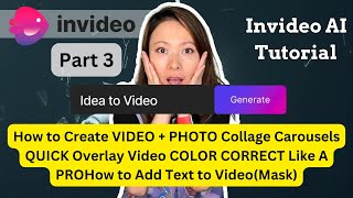 Invideo Ai Tutorial  How to Create VIDEO  PHOTO Collage  Overlay Video How to Add Text to Video [upl. by Shamma]