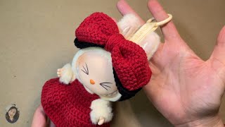 ❤️🎀 How to crochet Bow for Labubu V2  สอนถักโบว์ ให้ ลาบูบู้ V2 [upl. by Airotkciv]