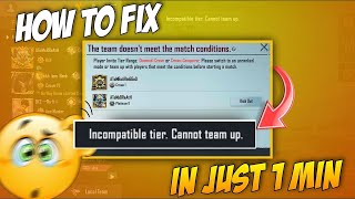 HOW TO FIX INCOMPATIBLE TIER CANNOT TEAM UP IN BGMI MALAYALAM BGMI TIER INCOMPATIBLE PROBLEM [upl. by Noraj]