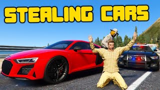 Corrupt Cop Steals Expensive Cars In GTA5 RP [upl. by Eselrahc]