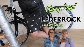 Lederrock Upcycling  Strechleder und Ösen [upl. by Nodmac]