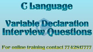 Variable declaration  C Technical interview question and answer [upl. by Caylor]