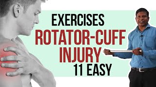 11 Easy Exercises for Rotator Cuff Injuries Shoulder Pain [upl. by Edijabab383]