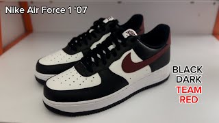 Air force 1 ‘07 Black Dark Team Red unboxing airforce1 nike nikeshoes sneaker sneakerhead 🔥🔥 [upl. by Godred]