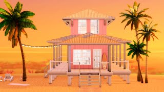 I Built a TINY PINK Beach House in The Sims 4 [upl. by Gertrudis980]