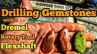 Drilling A Hole In Gemstones With Dremel Rotary Tool or Flexshaft [upl. by Ydualc49]