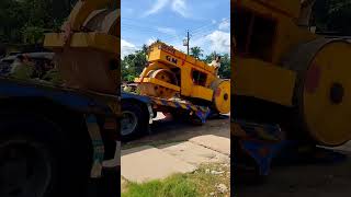 Massive Road Roller Loading onto Truck – Heavy Machinery in Action [upl. by Sabian]