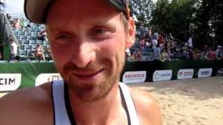 BeachVolleyball Weltmeisterschaft 2013 Kay Matysik nach dem Matchball in WMHalbfinale [upl. by Nitsew]