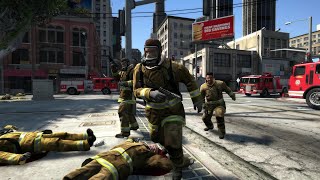 GTA 5 NPC Wars 105  Firefighters vs NOOSE npcwars [upl. by Anaiuq219]