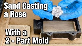 Sand Casting With A 2 Part Mold  Sand Casting Aluminum [upl. by Elnukeda]