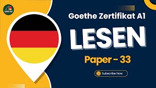 German Goethe A1 Exam 2024  Paper  33  Lesen mit Antworten  GermanAdda  lesena1 [upl. by Inez]