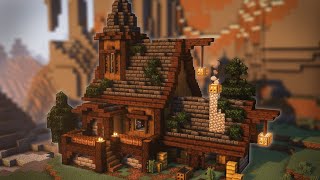 Minecraft How To Build A Dark Oak Cabin  Survival House Tutorial [upl. by Renrew918]