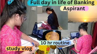 Full day of banking aspirant 10 hr study routine studyvlog banking studyroutine rbi sbi ibps [upl. by Atrice]