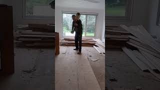 Using a spade to remove Masonite underlay [upl. by Man623]